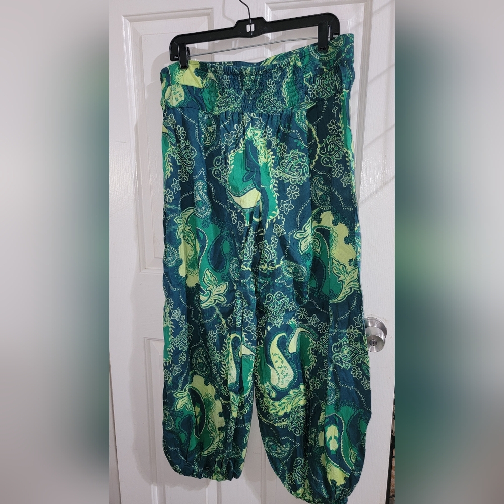 Free People Green Paisley Pants